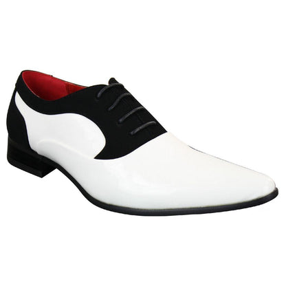 Marcello – Scarpe Uomo Vernice e Camoscio Lucido con Lacci Design Italiano