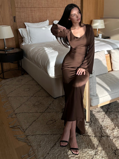 Nicole – Abito Maxi Maniche Lunghe Vivace ed Elegante
