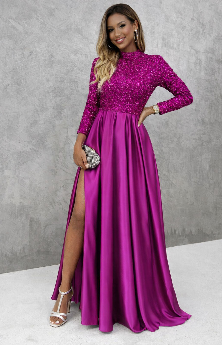 Gaia – Abito Elegante Da Evento Con Spacco Laterale E Corpetto Rifinito