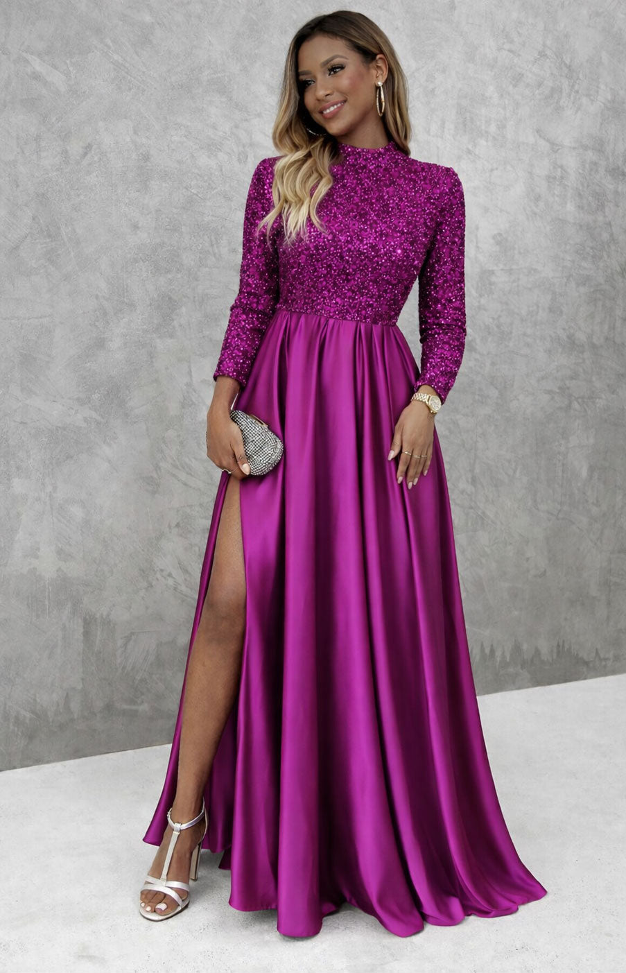 Gaia – Abito Elegante Da Evento Con Spacco Laterale E Corpetto Rifinito
