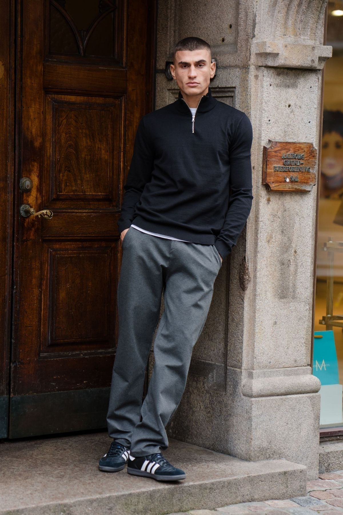 Rodulfo - Pantaloni Wide Performance Uomo Grigio Melange