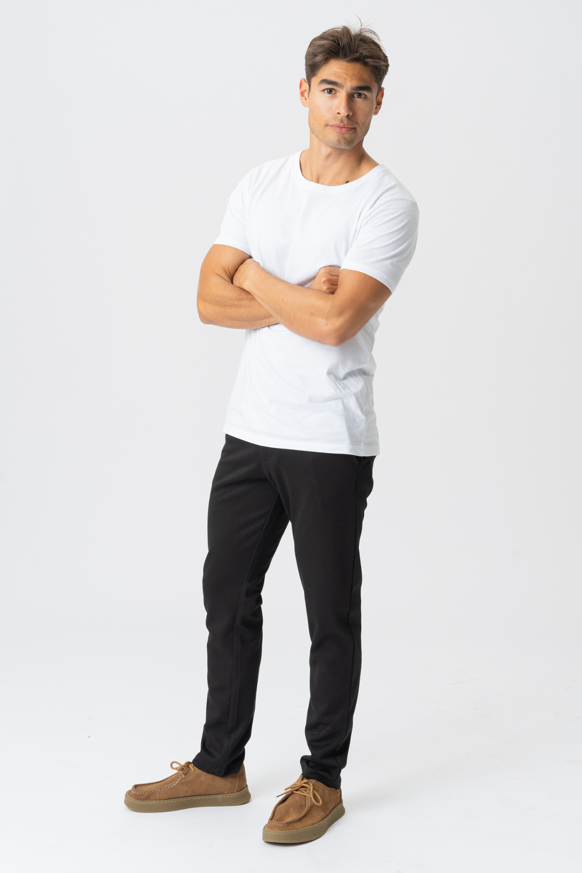 Lamberto - Pantaloni Uomo Neri Eleganti Stile Formale Casual