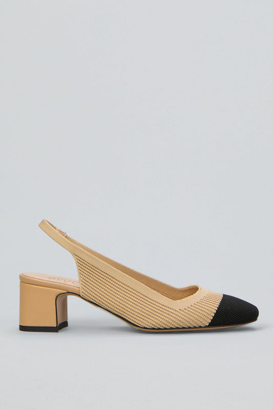 Imelda - Slingback Punta Tonda Bicolore Donna Elegante