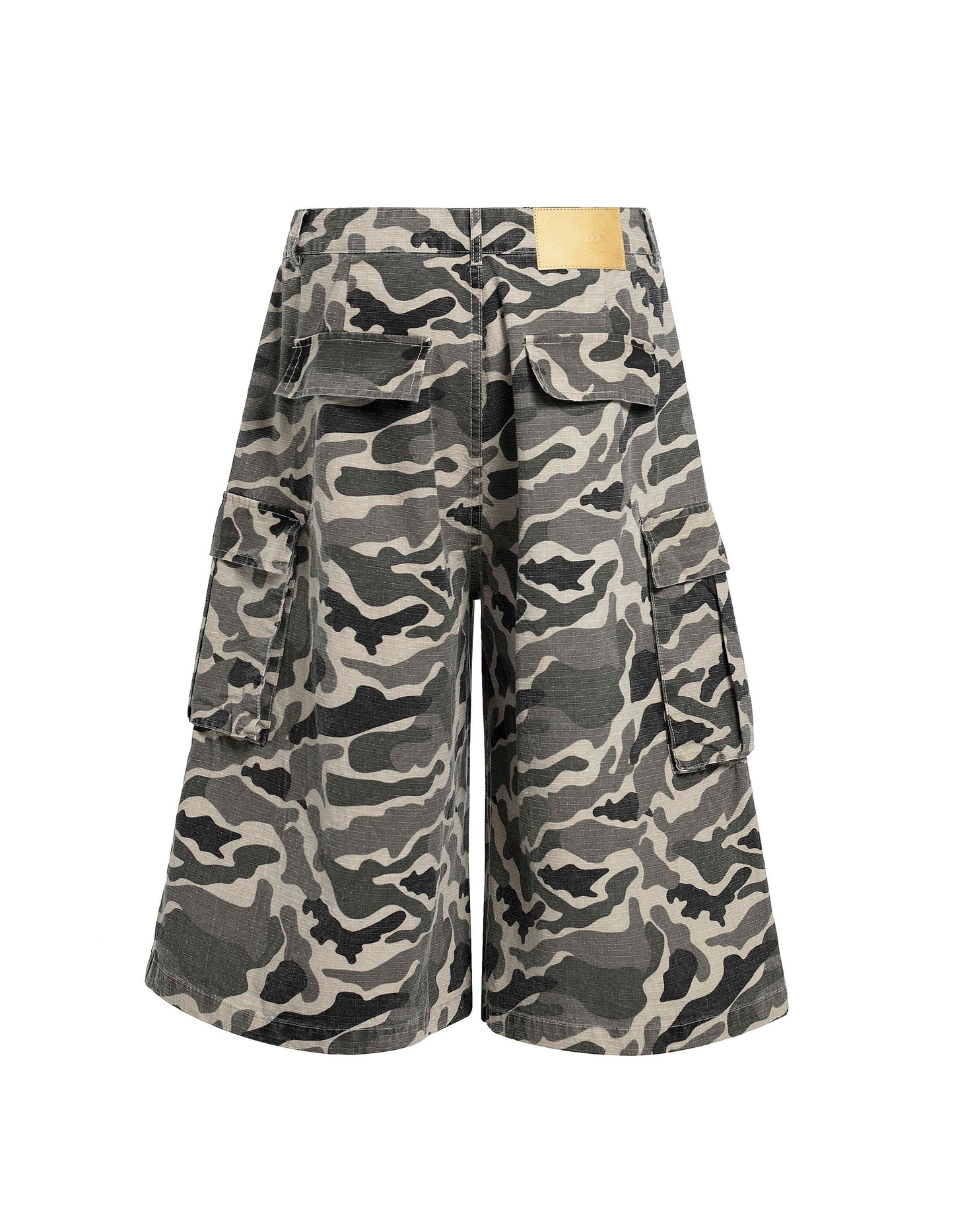 Pura - Pantaloni Cargo Capri Camouflage Ruched Donna Moderni
