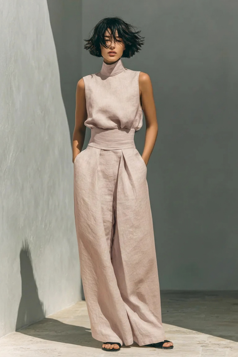Marta – Jumpsuit Senza Maniche Con Pantalone A Gamba Larga