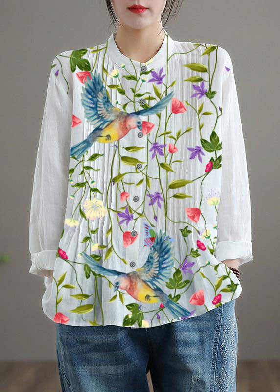 Teodora - Tunica Camicia Donna Bianca Ramie Naturale Moderna