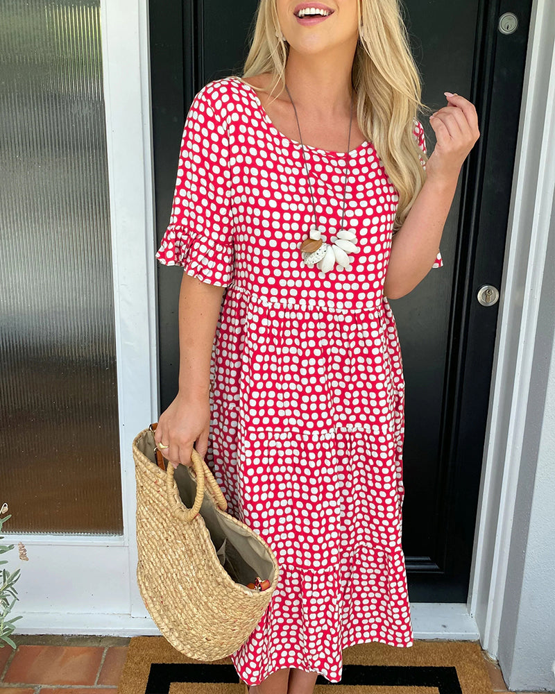 Beatrice – Abito Midi da Donna con Scollo Rotondo e Taglio Comodo