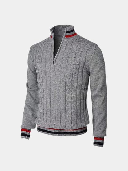 Teodomiro - Maglione Essenziale Mezzo Zip Collo Alto