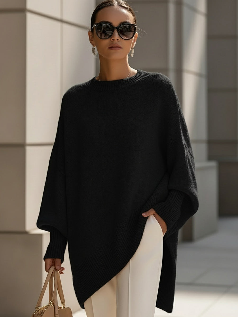 Tirna - Poncho maglione confortevole stile moderno donna elegante