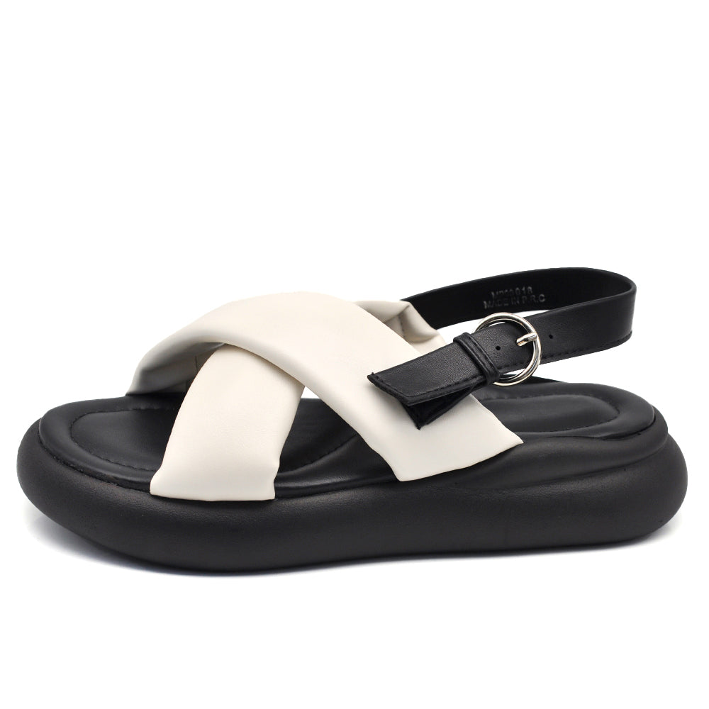 Agata – Sandali donna platform doppio fondo fasce incrociate