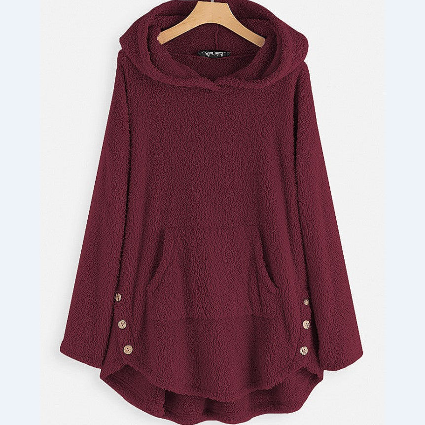 Frida - Maglione in Peluche con Cappuccio Morbido