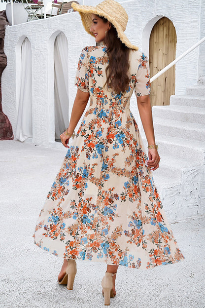Juna – Abito Lungo A Corolla Con Stampa Floreale Dallo Stile Fresco