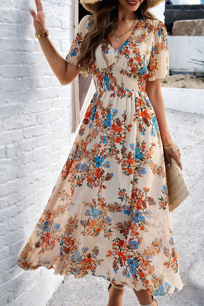 Juna – Abito Lungo A Corolla Con Stampa Floreale Dallo Stile Fresco