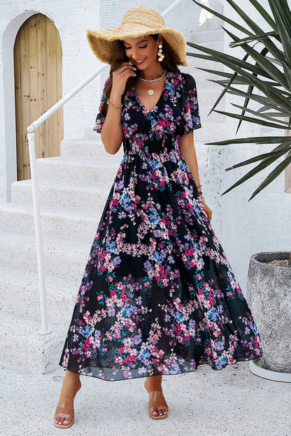 Juna – Abito Lungo A Corolla Con Stampa Floreale Dallo Stile Fresco