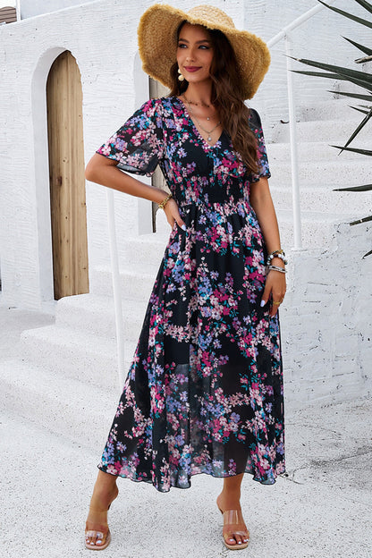 Juna – Abito Lungo A Corolla Con Stampa Floreale Dallo Stile Fresco