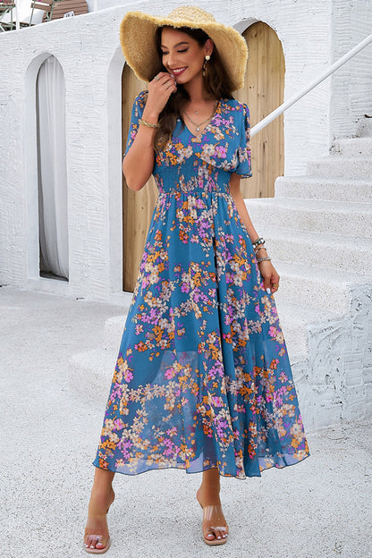 Juna – Abito Lungo A Corolla Con Stampa Floreale Dallo Stile Fresco