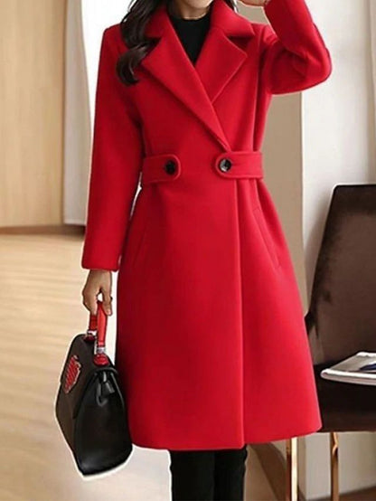 Katia - Cappotto Lungo Donna Doppio Petto con Cintura