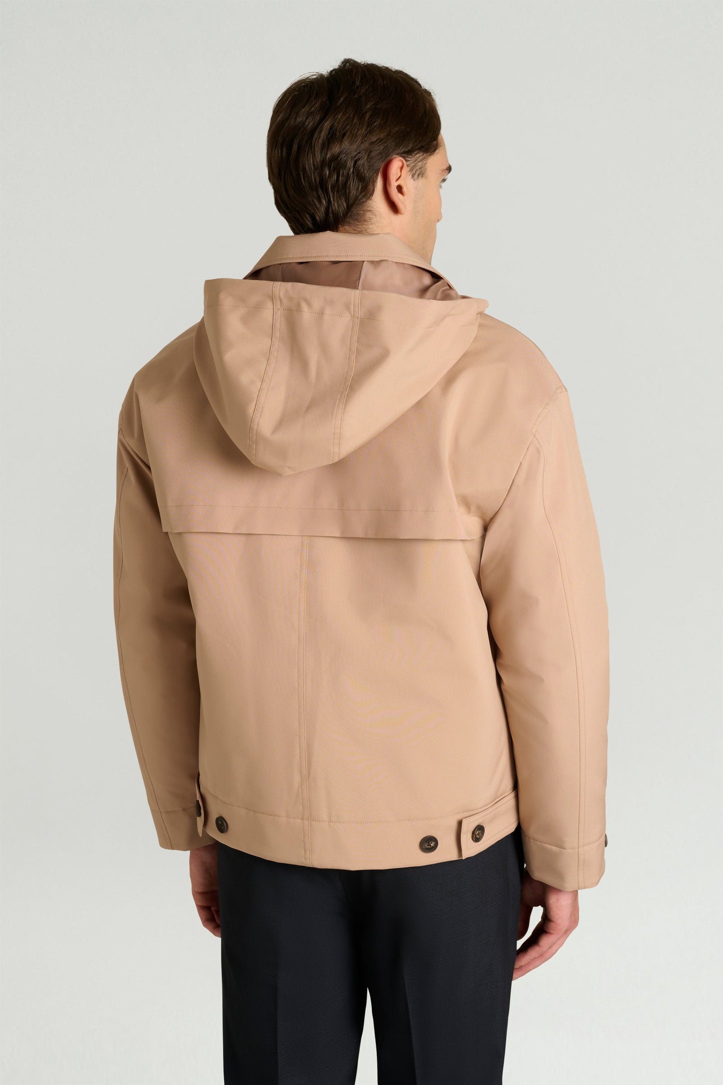 Kieran - Trench Corto Uomo Beige Elegante Moderno