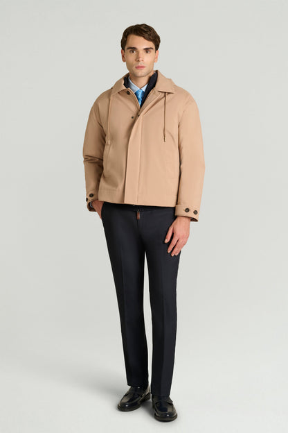 Kieran - Trench Corto Uomo Beige Elegante Moderno