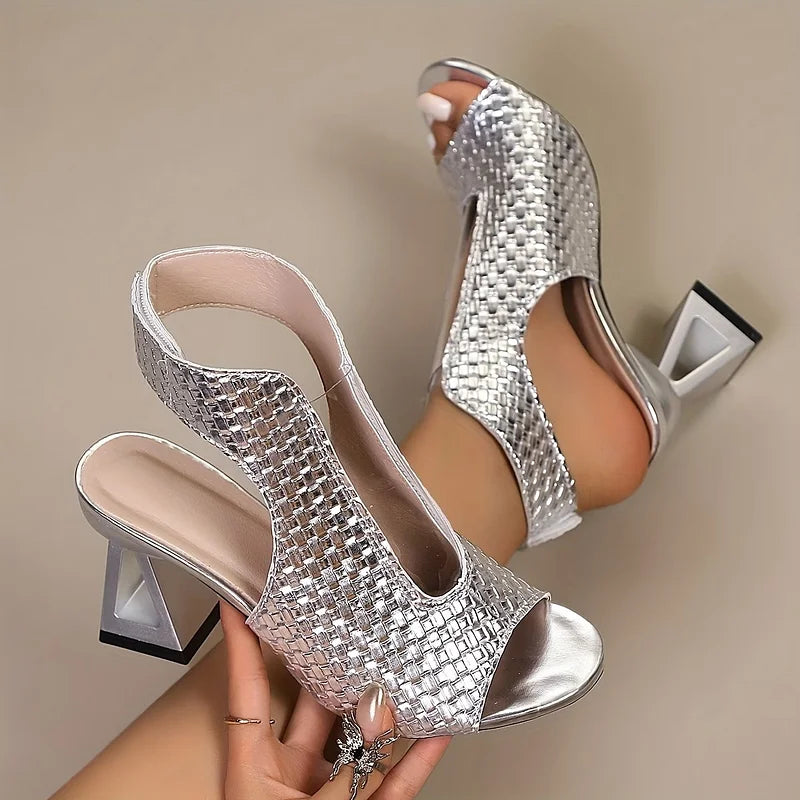 Katia - Slingback Tacco Intrecciato Elegante Donna