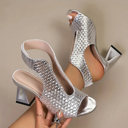 Katia - Slingback Tacco Intrecciato Elegante Donna