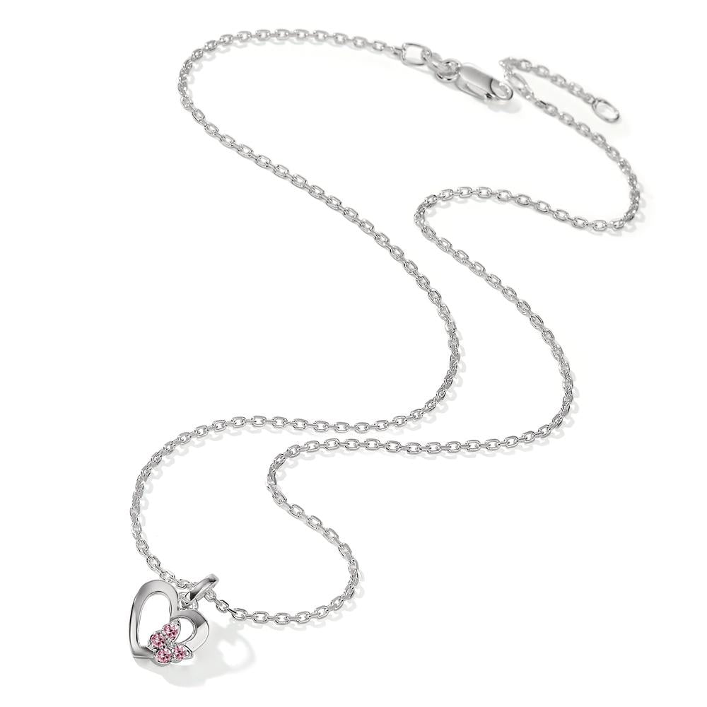 Lorenza – Catena con Ciondolo Farfalla Argento e Zirconia Rosa