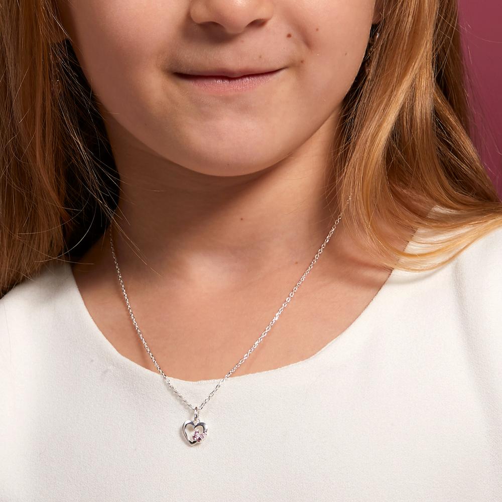Lorenza – Catena con Ciondolo Farfalla Argento e Zirconia Rosa