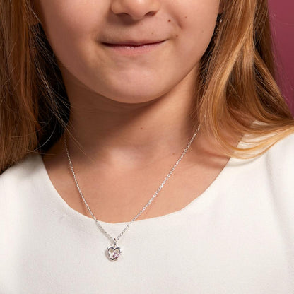 Lorenza – Catena con Ciondolo Farfalla Argento e Zirconia Rosa