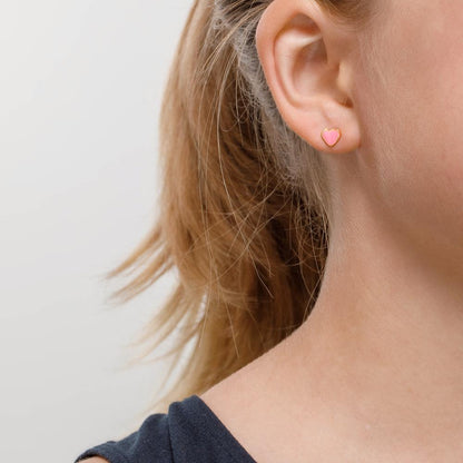 Lovita – Orecchini a Bottone Cuore Giallo IP Anti Allergico