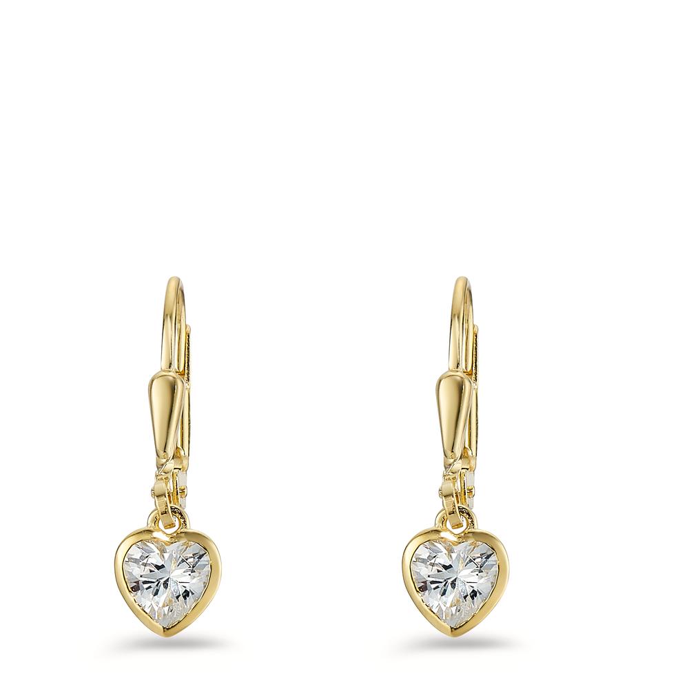 Loranda – Orecchini Cuore Argento Dorato con Zirconia Giallo