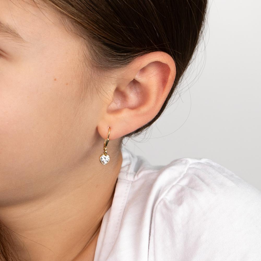 Loranda – Orecchini Cuore Argento Dorato con Zirconia Giallo