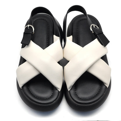 Agata – Sandali donna platform doppio fondo fasce incrociate