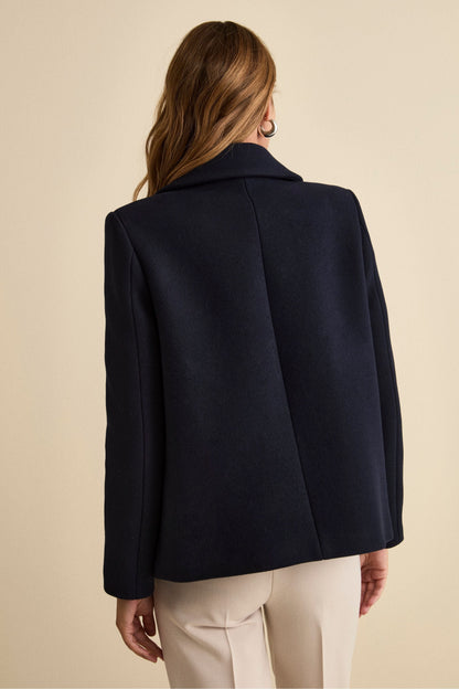 Jessika - Cappotto Corto Donna Svasato Blu