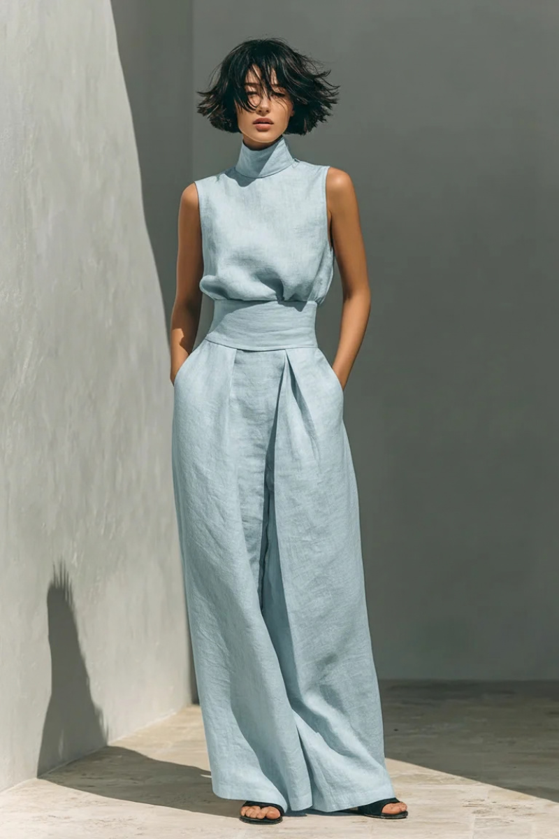 Marta – Jumpsuit Senza Maniche Con Pantalone A Gamba Larga