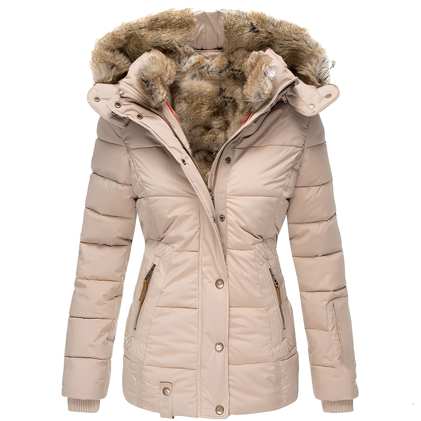 Fulvia - Giacca elegante e sottile con colletto in pelliccia per donna