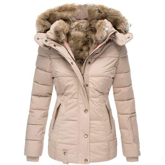 Fulvia - Giacca elegante e sottile con colletto in pelliccia per donna
