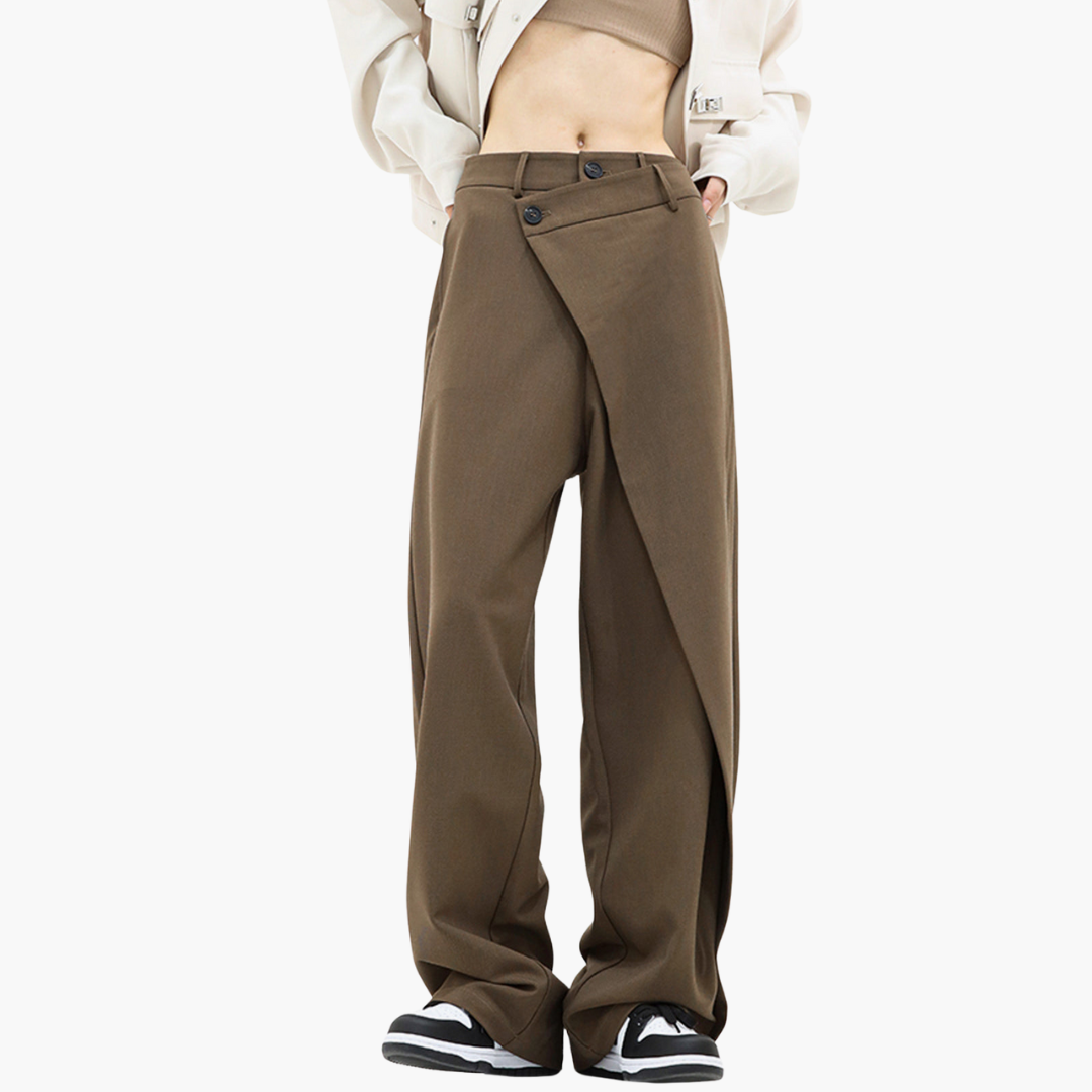 Kenia - Pantaloni Donna Larghi Asimmetrici Eleganti