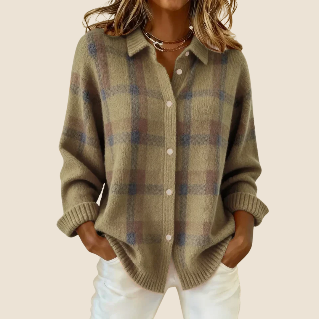 Jolanda – Maglia Donna a Quadri Morbida e Confortevole