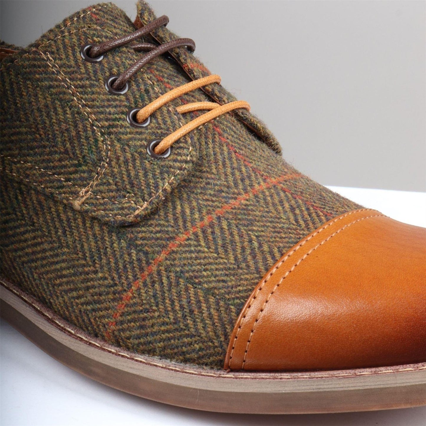 Michele – Oxford Uomo in Pelle Premium con Dettaglio Tweed