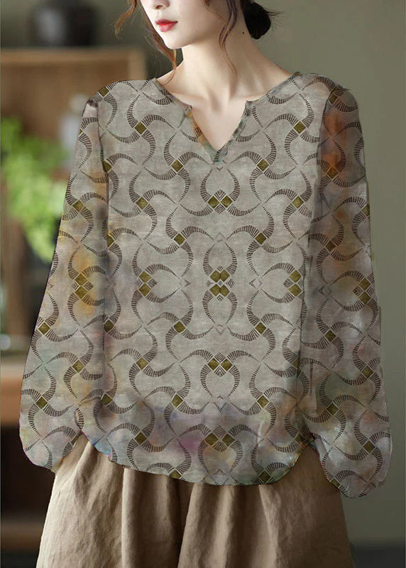 Matilde - Blusa Floreale Casual Autunnale Manica Lunga