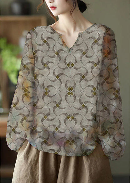 Matilde - Blusa Floreale Casual Autunnale Manica Lunga