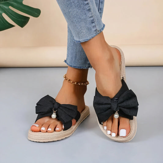 Silvia – Sandali Slide Da Donna Con Fiocco Decorativo Elegante