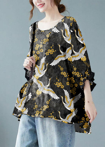 Alessia - Maglia Blu Ampia Maniche Pipistrello