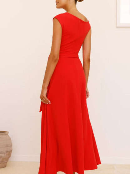Mariangela - Maxi Dress Monospalla Laccio Vita Donna Elegante