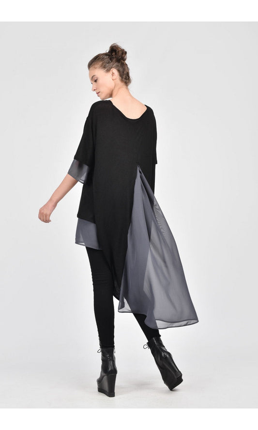 Quinoria - Camicia Ampia Donna Retro Chiffon Moderna Elegante