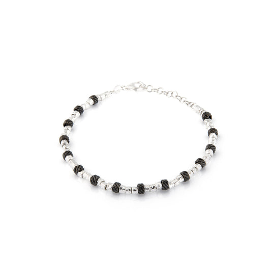 Lislinda – Bracciale Pepite Alternato Rutenio Abù Argento