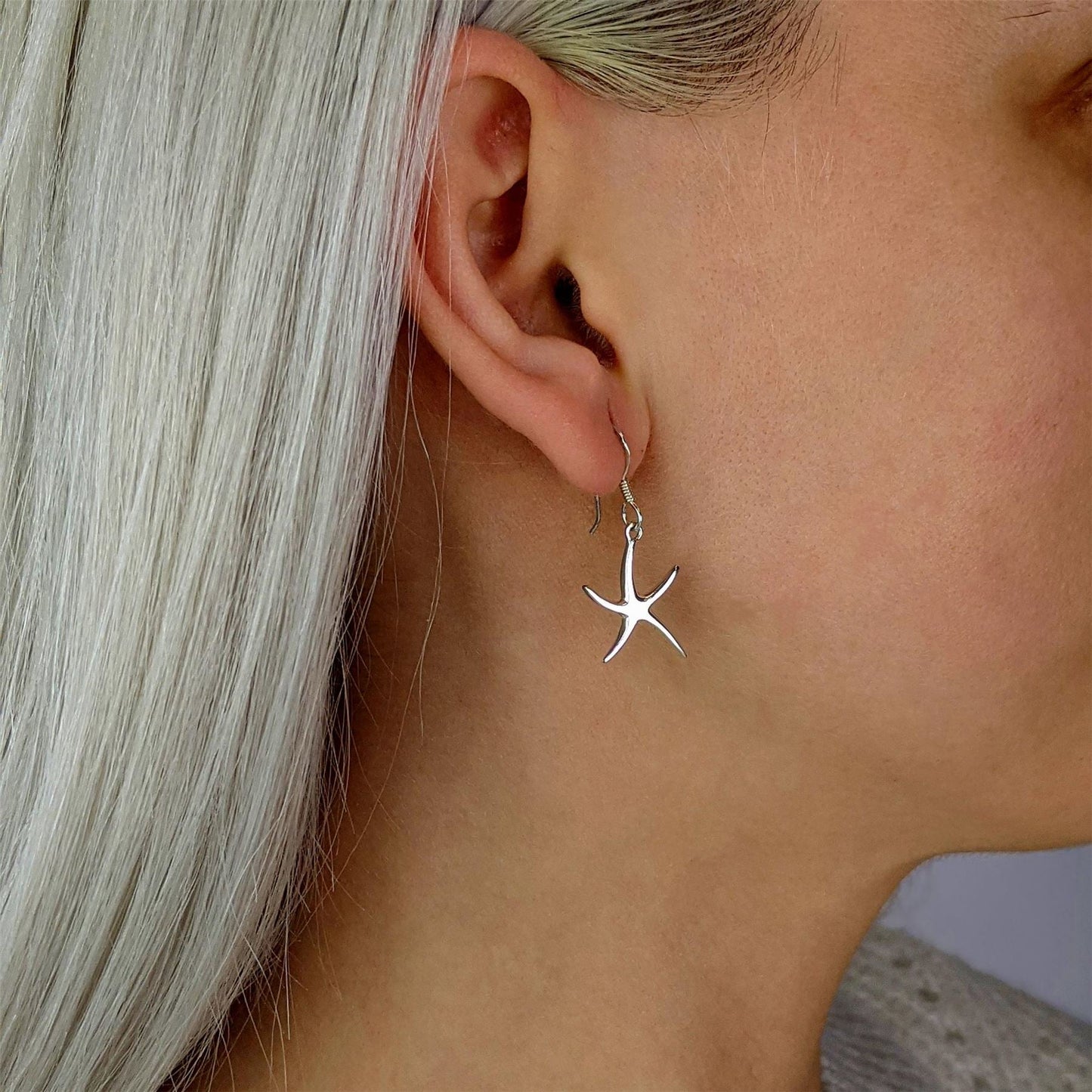 Rachele – Orecchini Pendenti Stella Marina Argento Sterling Ispirazione Mare