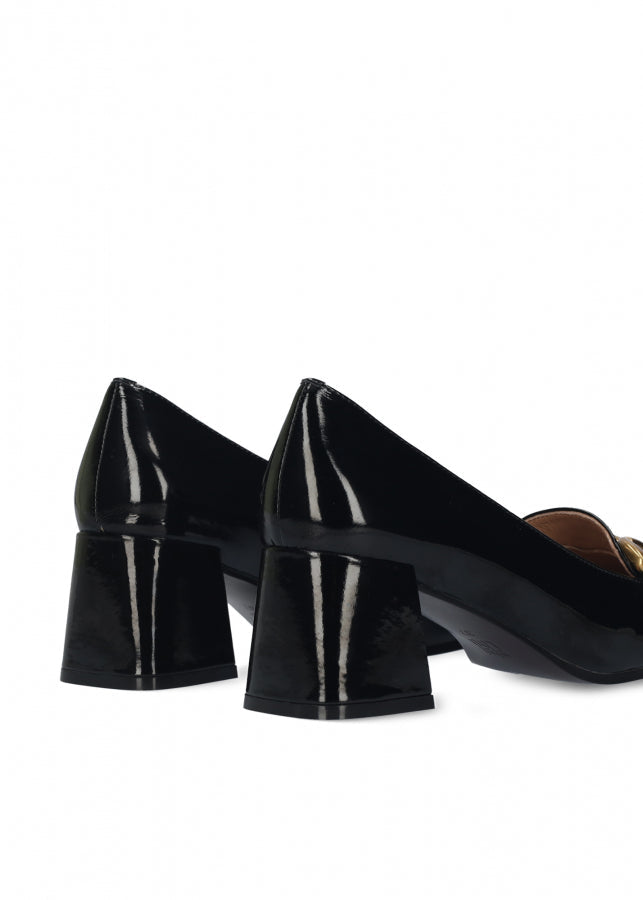 Fidelia - Mocassini donna neri eleganti stile Valencia