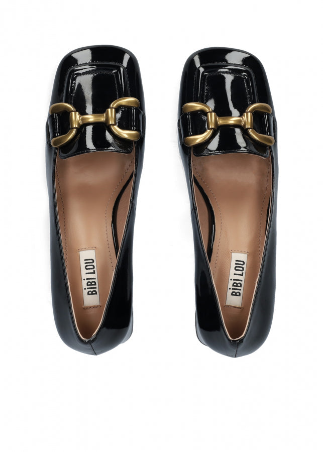 Fidelia - Mocassini donna neri eleganti stile Valencia