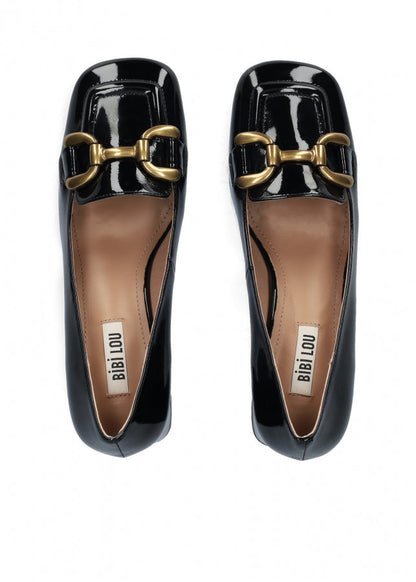 Fidelia - Mocassini donna neri eleganti stile Valencia